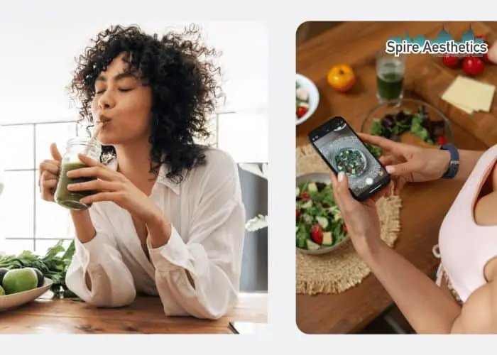Image of woman looking into her diet and fat freezing Drumbrae to improve her health