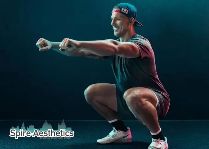 Image of man build leg muscle Drumbrae through exercise
